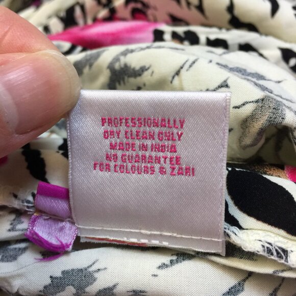 Neeru Kumar Maxi Skirt Sz S Womans White Black Pink Animal Floral Elastic Waist - Picture 4 of 14